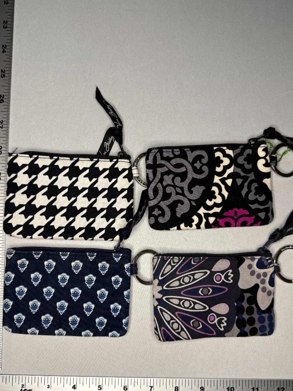 Vera Bradley Zip ID Case Lot of 4 Houndstooth Canterberry Nantucket Navy Mimosa - Picture 3 of 9